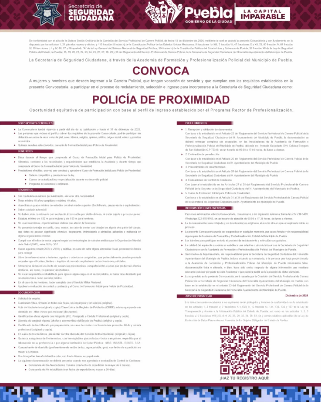 Convocatoria Policía de Proximidad